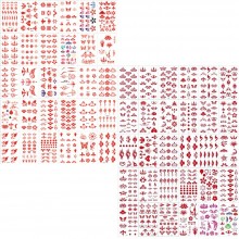 Motif Temporary Tattoo Cards-60 Sheets