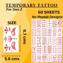 Motif Temporary Tattoo Cards-60 Sheets