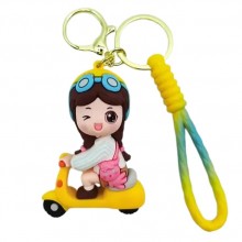 Keychain-Yellow Scooty Girl