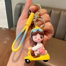 Keychain-Yellow Scooty Girl