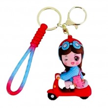 Keychain-Red Scooty Girl