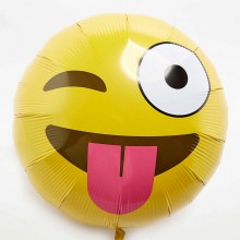 Smiley Emoji Foil Balloon - Wink